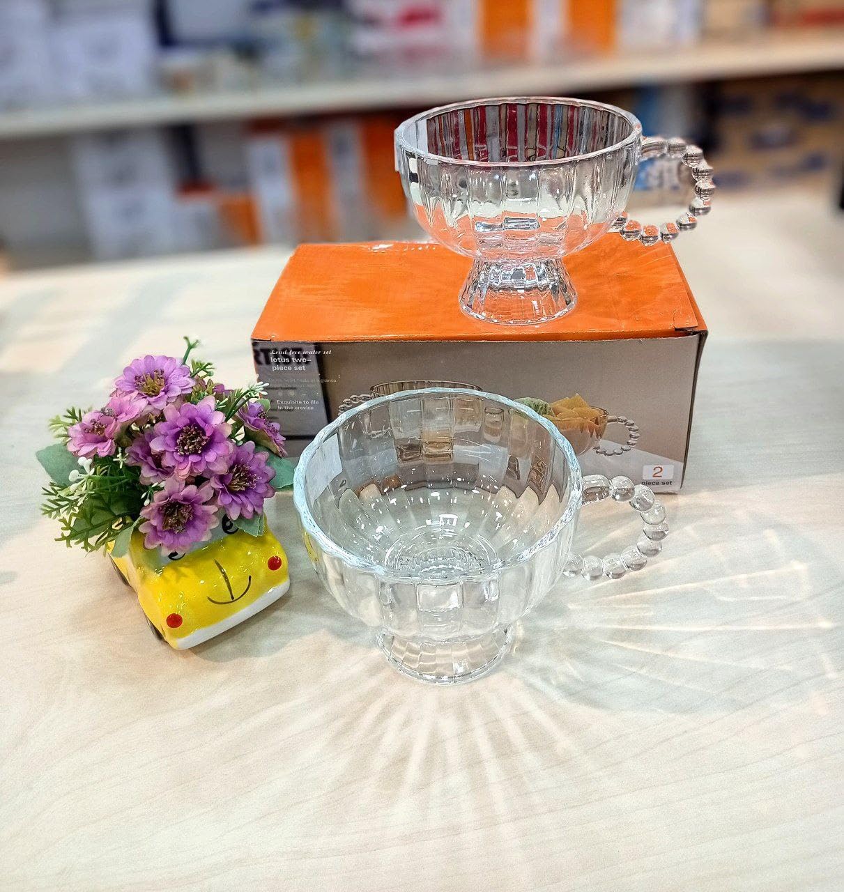 Clear Pedestal Dessert Bowls – 2 Pc Set