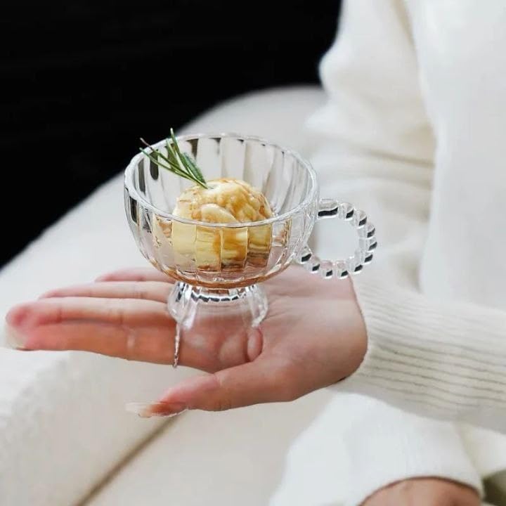 Clear Pedestal Dessert Bowls – 2 Pc Set