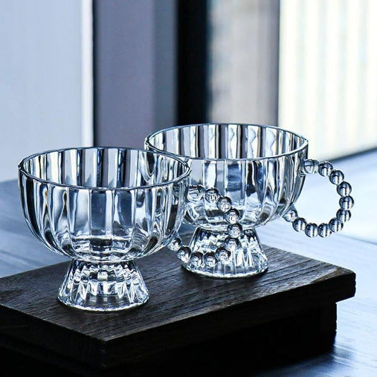 Clear Pedestal Dessert Bowls – 2 Pc Set