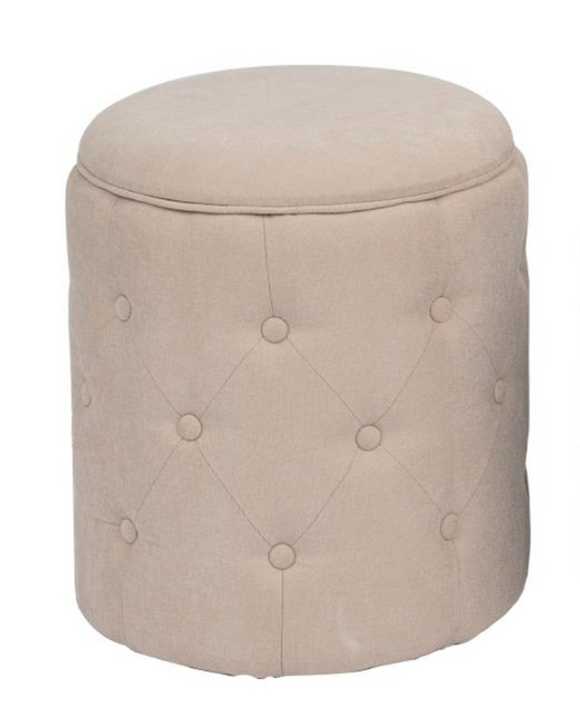 Round Storage Ottoman Fabric